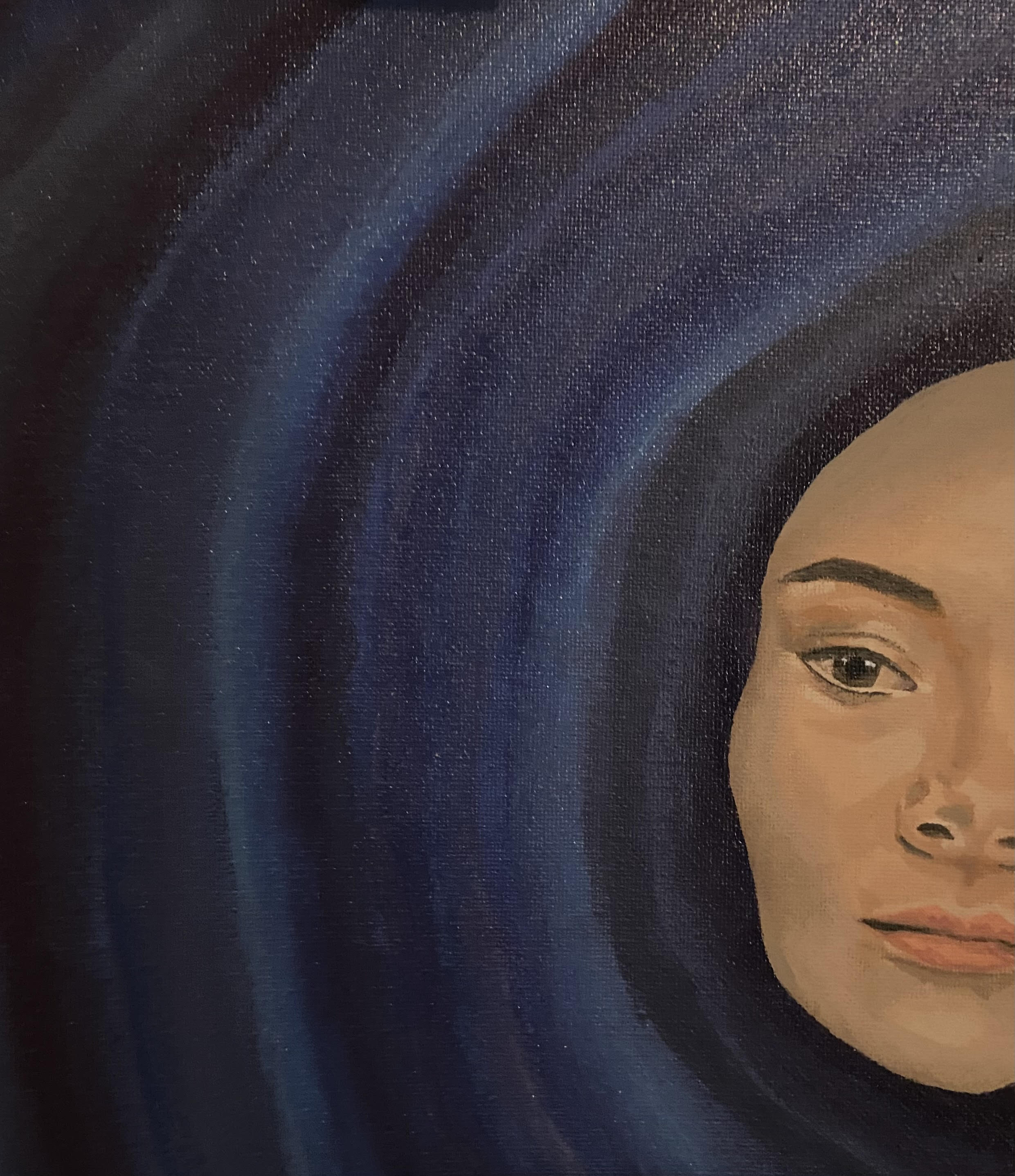 Acrylic Painting : Woman's Emerging Face - 2024